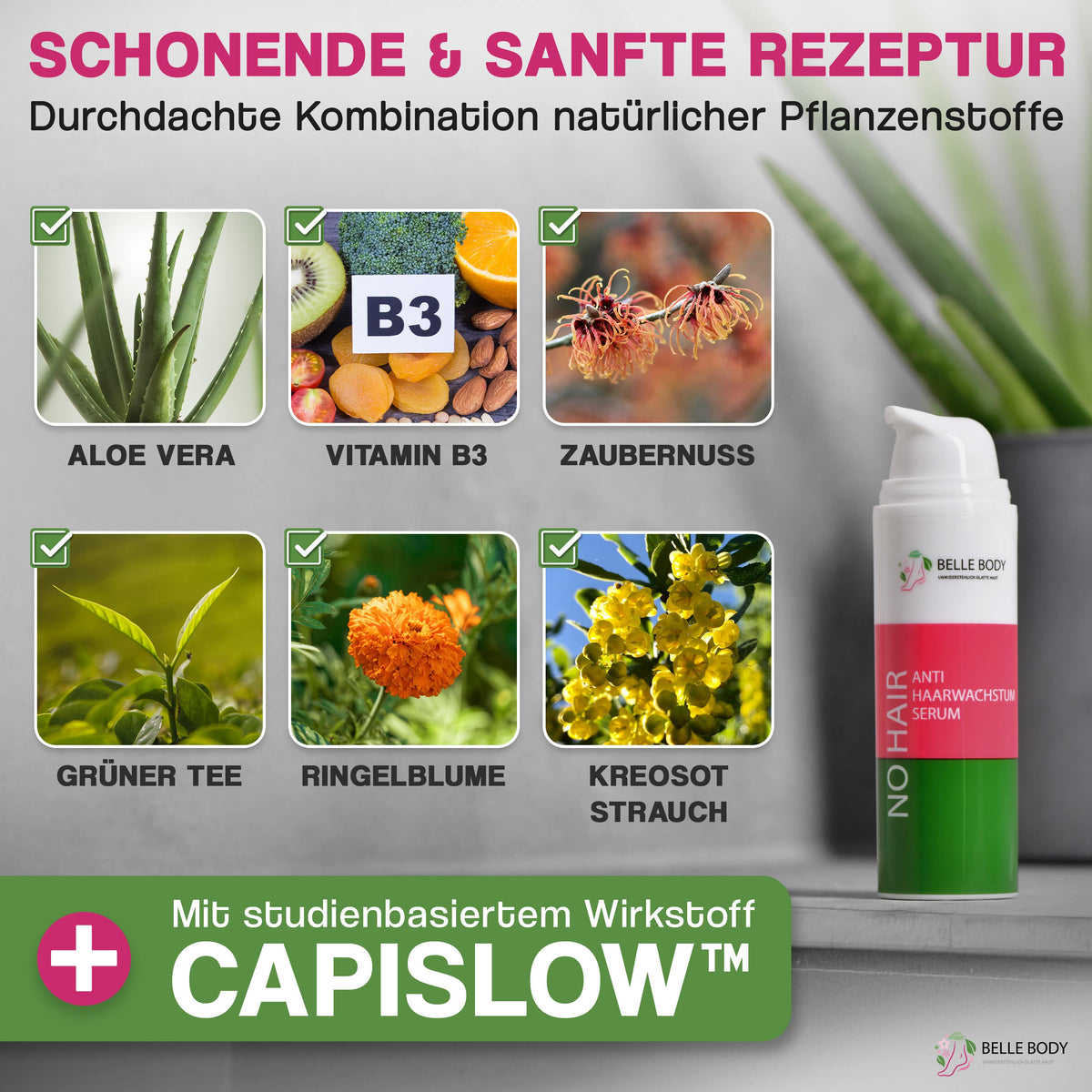 Serum hamujące wzrost włosów